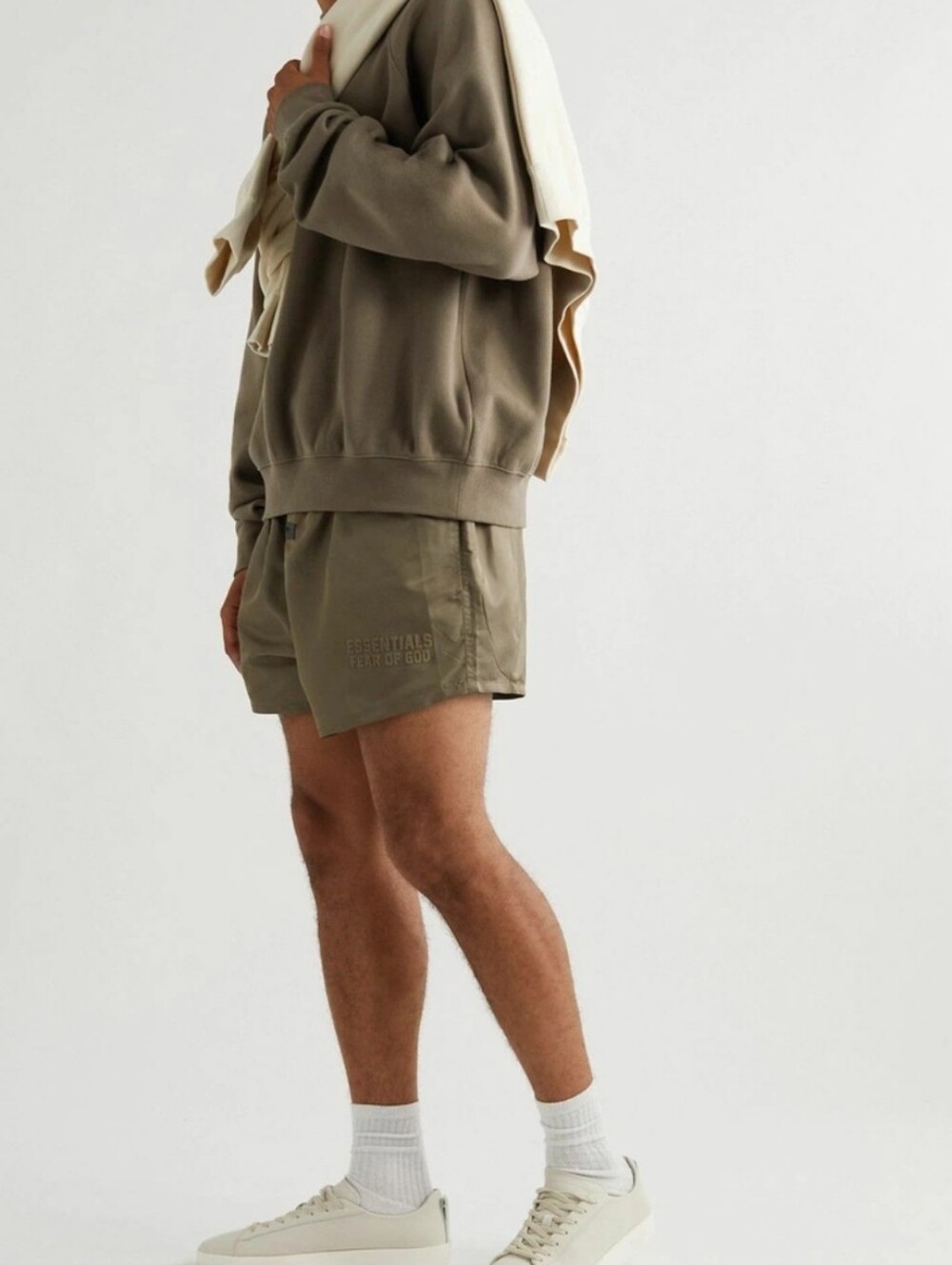 Fear of God Essentials Olive Green Drawstring Athletic Shorts Size Medium
